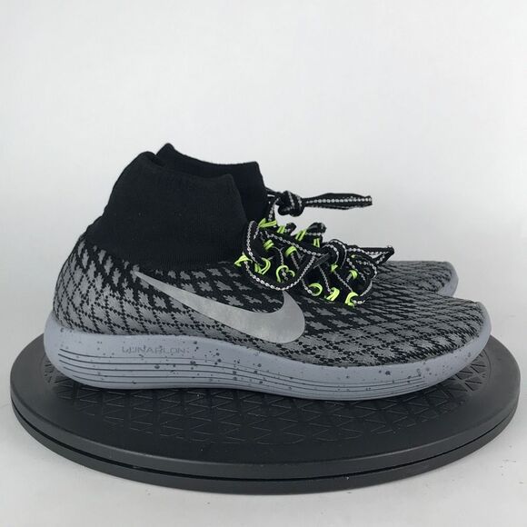 Nike LunarEpic Flyknit Shield H20 Black Running Shoes 849665-001 Womens Size 6.5 - Picture 4 of 12